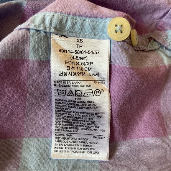 3/$20 GAP Kids Short-sleeved Plaid Button-up Shirt - Kid Size XS - Picture 5 of 5